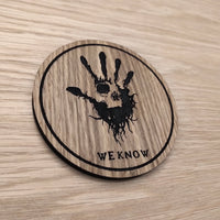 Laser cut wooden coaster. Skyrim Dark Brotherhood Handprint  - Unique Gift lasercut