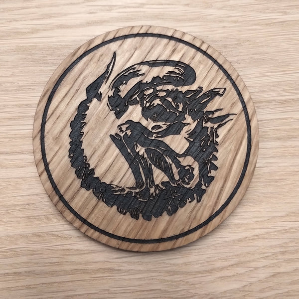 Laser cut wooden coaster. Alien Xenomorph - Unique Gift lasercut