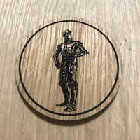 Laser cut wooden coaster. Star Wars Droid C 3PO - Unique Gift lasercut