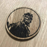 Laser cut wooden coaster. Star Wars Wookie Chewie - Unique Gift lasercut