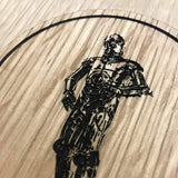 Laser cut wooden coaster. Star Wars Droid C 3PO - Unique Gift lasercut