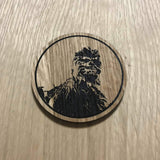 Laser cut wooden coaster. Star Wars Wookie Chewie - Unique Gift lasercut