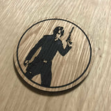 Laser cut wooden coaster. Star Wars Jedi Rebel Luke Skywalker - Unique Gift lasercut