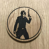 Laser cut wooden coaster. Star Wars Jedi Rebel Luke Skywalker - Unique Gift lasercut