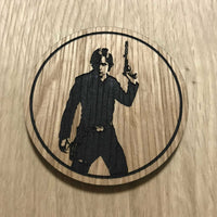 Laser cut wooden coaster. Star Wars Jedi Rebel Luke Skywalker - Unique Gift lasercut