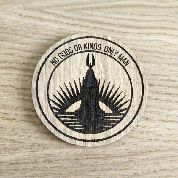 Laser cut wooden coaster. Bioshock No Gods and Kings Lighthouse - Unique Gift lasercut
