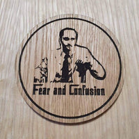 Laser cut wooden coaster. Godfather Fear and Confusion mafia fan art - Unique Gift lasercut