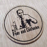 Laser cut wooden coaster. Godfather Fear and Confusion mafia fan art - Unique Gift lasercut