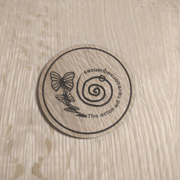 Laser cut wooden coaster. Life is strange butterfly time rewind consequences LGBT - Unique Gift lasercut