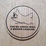 Laser cut wooden coaster. Jaws gonna need a bigger boat pun. Shark Movie Quote - Unique Gift lasercut