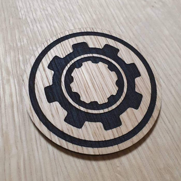 Laser cut wooden coaster. Guild ball Nomad Engineer - Unique Gift lasercut