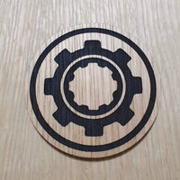 Laser cut wooden coaster. Guild ball Nomad Engineer - Unique Gift lasercut