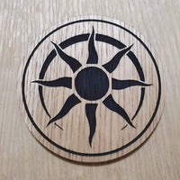 Laser cut wooden coaster. Guild ball sun - Unique Gift lasercut