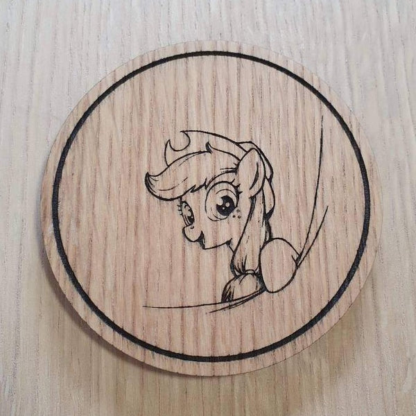 Laser cut wooden coaster. Cute my little pony  - Unique Gift lasercut