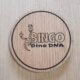 Laser cut wooden coaster. Bingo dino dna Jurassic Park World - Unique Gift lasercut