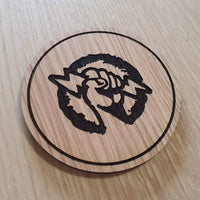 Laser cut wooden coaster. Bioshock vigor shock jockey - Unique Gift lasercut