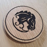 Laser cut wooden coaster. Bioshock vigor bucking bronco - Unique Gift lasercut