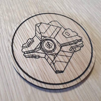 Laser cut wooden coaster. Destiny guardian ghost companion  - Unique Gift lasercut