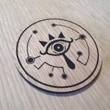 Laser cut wooden coaster. Zelda Legend shiekah slate - Unique Gift lasercut