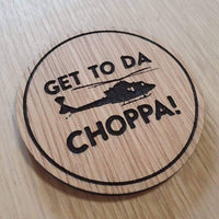 Laser cut wooden coaster. Predator Dutch chopper quote  - Unique Gift lasercut