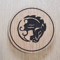 Laser cut wooden coaster. Bioshock vigor bucking bronco - Unique Gift lasercut