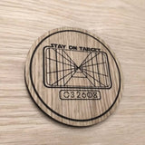 Laser cut wooden coaster. Deathstar stay on target Jedi use the force Star Wars - Unique Gift lasercut