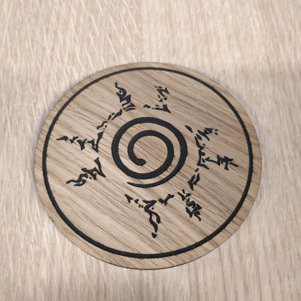 Laser cut wooden coaster. Ninja seal swirl - Unique Gift lasercut