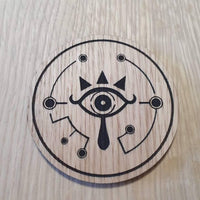 Laser cut wooden coaster. Zelda Legend shiekah slate - Unique Gift lasercut