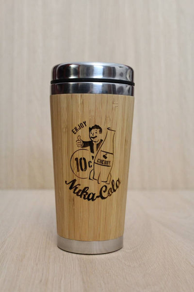 Lasercut Travel Mug - Bamboo Eco Friendly - fallout nuke cola - Unique Gift