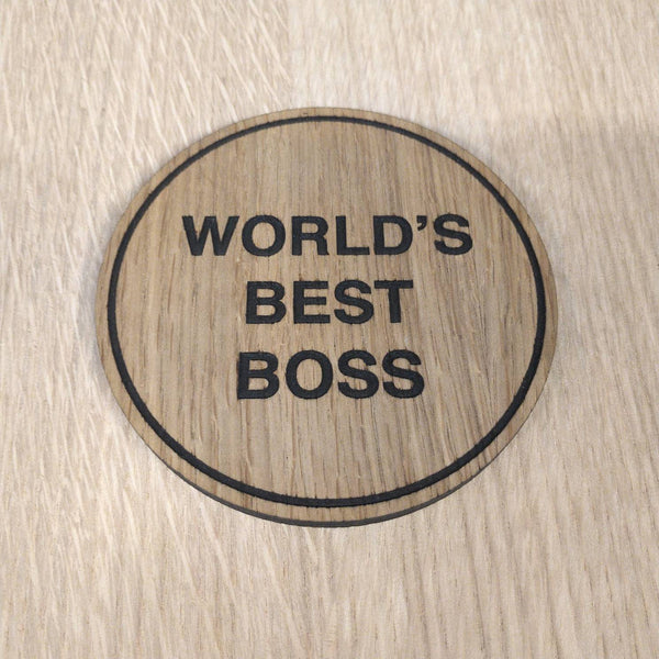 Laser cut wooden coaster. The Office worlds best boss Quote  - Unique Gift lasercut