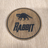 Laser cut wooden coaster. Rocket Racoon avenger endgame rabbit pun by Thor  - Unique Gift lasercut