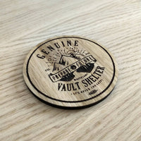 Laser cut wooden coaster. Vault shelter fallout - Unique Gift lasercut