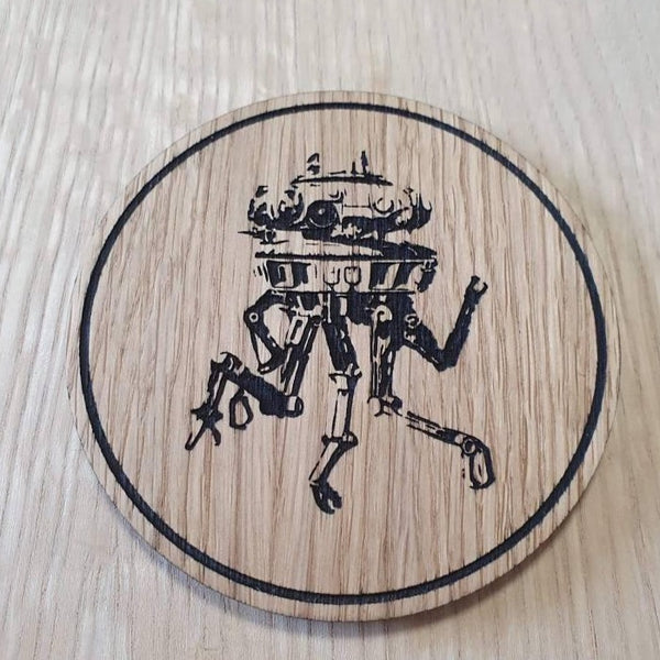 Laser cut wooden coaster. Probe droid imperial - Unique Gift lasercut
