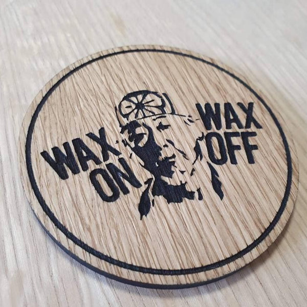 Laser cut wooden coaster. Wax on wax off karate kid teacher sensei - Unique Gift lasercut