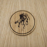 Laser cut wooden coaster. Final Fantasy Summon Ifrit Fire - Unique Gift lasercut