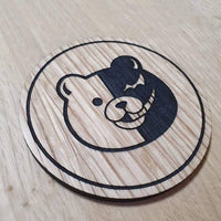 Laser cut wooden coaster. bear headmaster ying-yang - Unique Gift lasercut