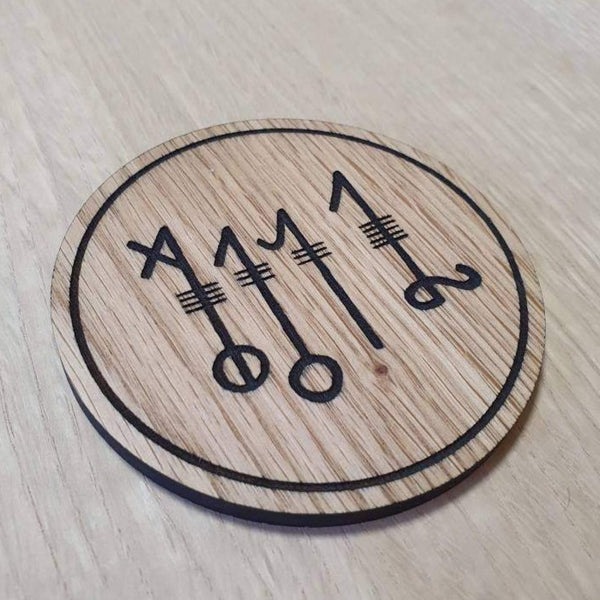 Laser cut wooden coaster. Svefnthorn Nordic Viking - Unique Gift lasercut