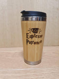 Lasercut Travel Mug - Bamboo Eco Friendly  -  potter Espresso Patronum - Unique Gift