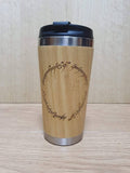Lasercut Travel Mug - Bamboo Eco Friendly - LOTR One mug to rule them all. Lord of the rings inspired- Unique Gift for him her friend