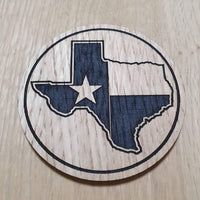 Laser cut wooden coaster. Texas The Lone Star State  - Unique Gift lasercut