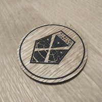 Laser cut wooden coaster. Xcom shield - Unique Gift lasercut