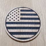 Laser cut wooden coaster. America flag  - Unique Gift lasercut